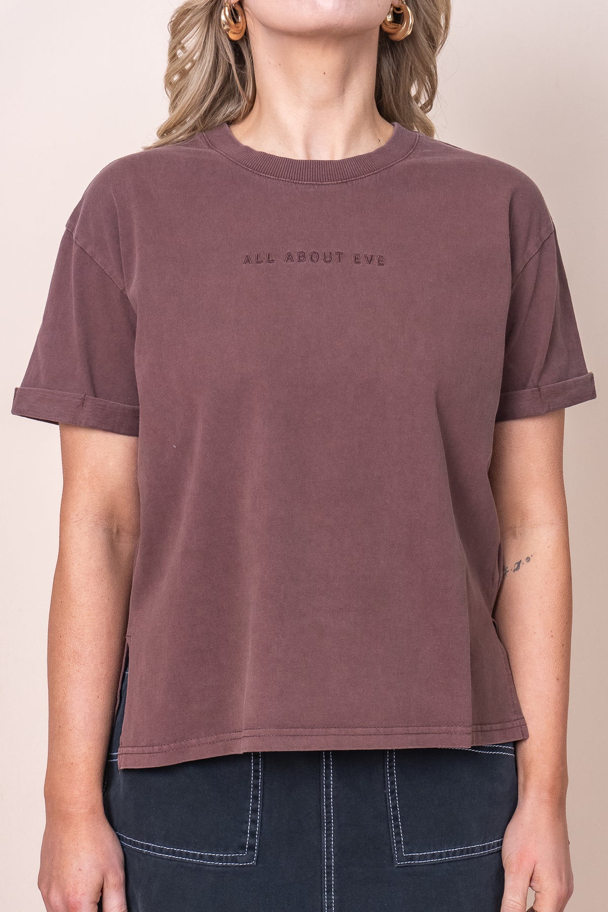 AAE Washed Tee in Brown - All About Eve