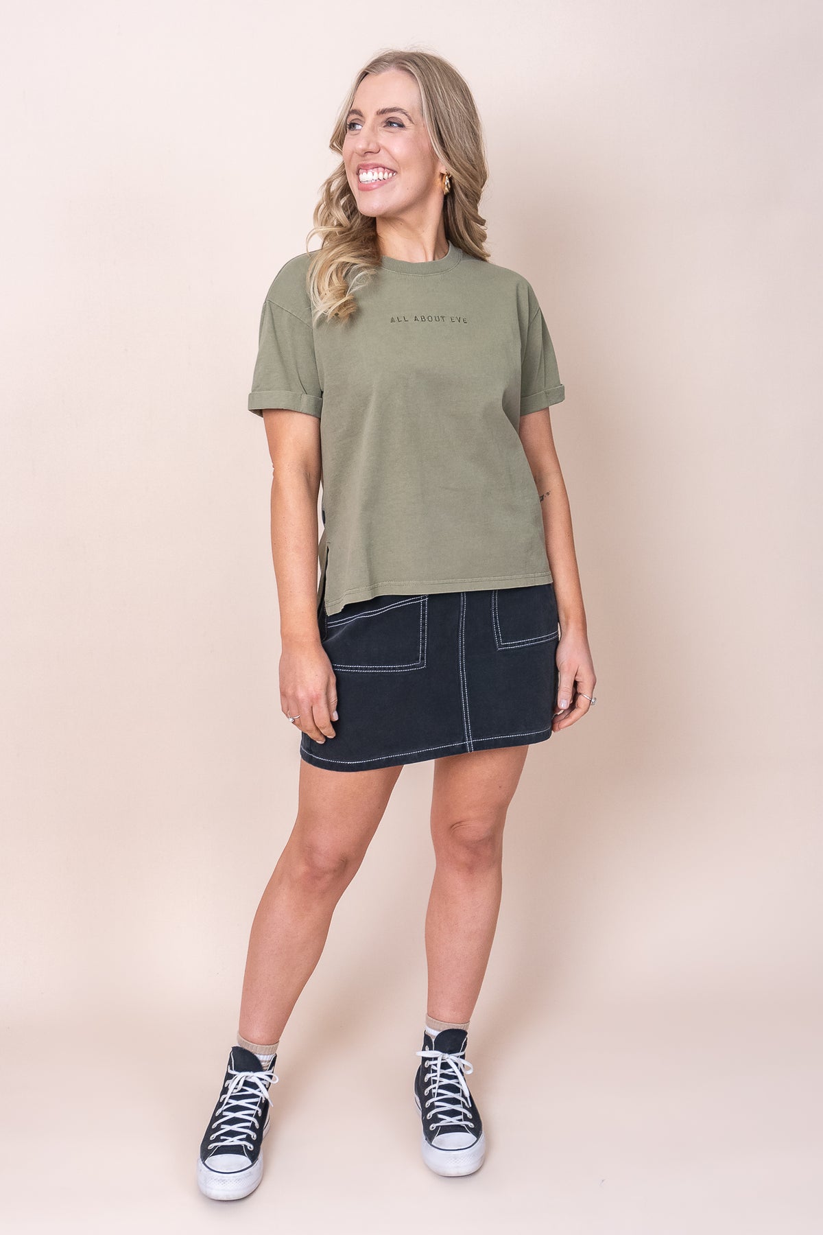 AAE Washed Tee in Khaki - All About Eve