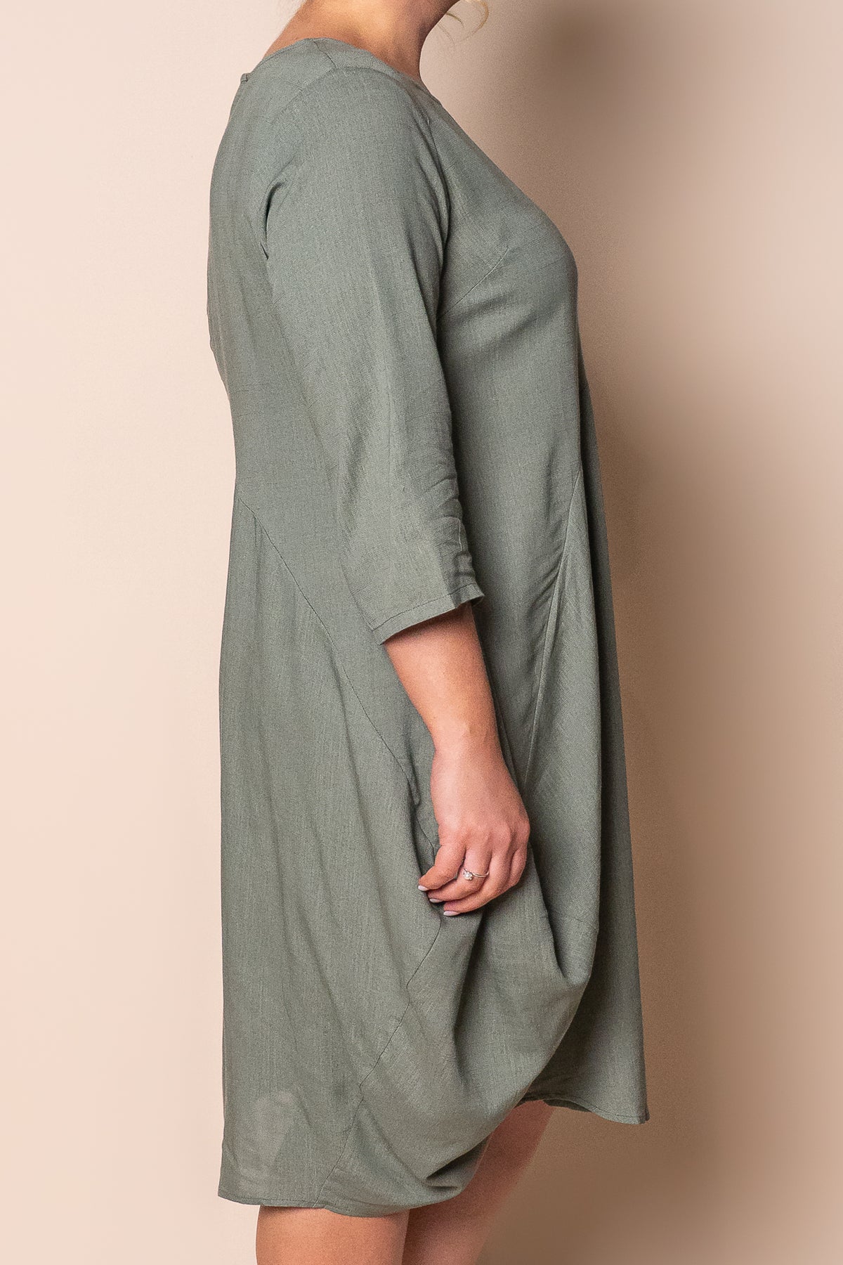Teagan Tulip Dress in Khaki