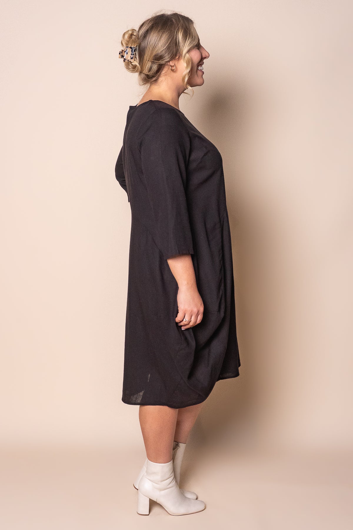 Teagan Tulip Dress in Black