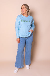 Simplified Metallic Crew in Light Blue/Lime - Foxwood