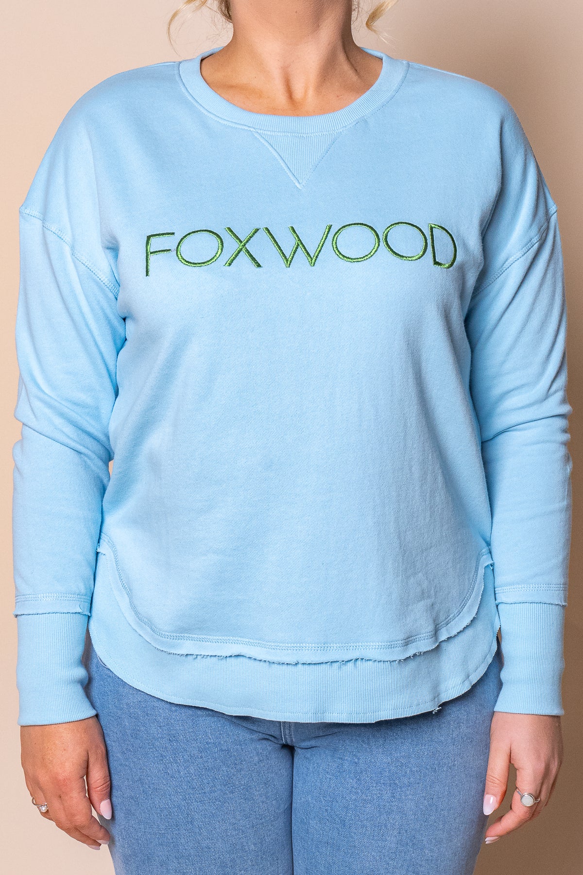 Simplified Metallic Crew in Light Blue/Lime - Foxwood
