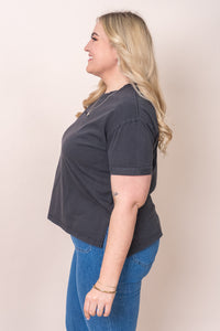 AAE Washed Tee in Washed Black - All About Eve