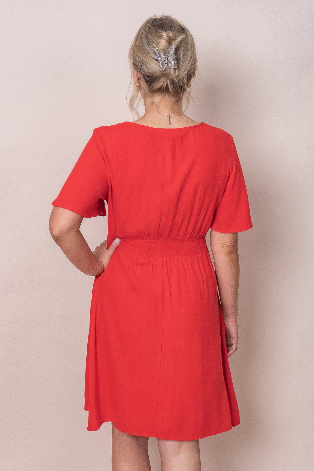 Delia Dress in Red