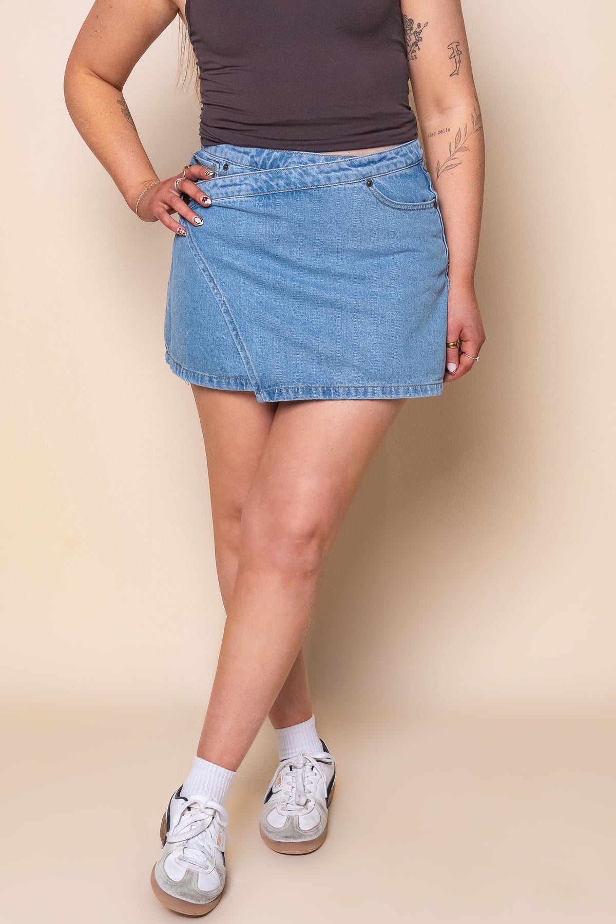 Lenni Mini Skort in Light Blue - All About Eve