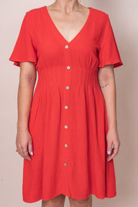 Delia Dress in Red