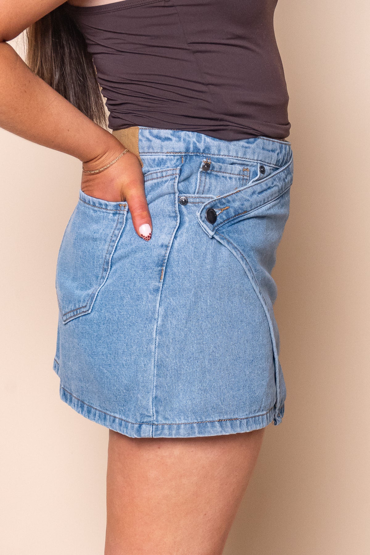 Lenni Mini Skort in Light Blue - All About Eve