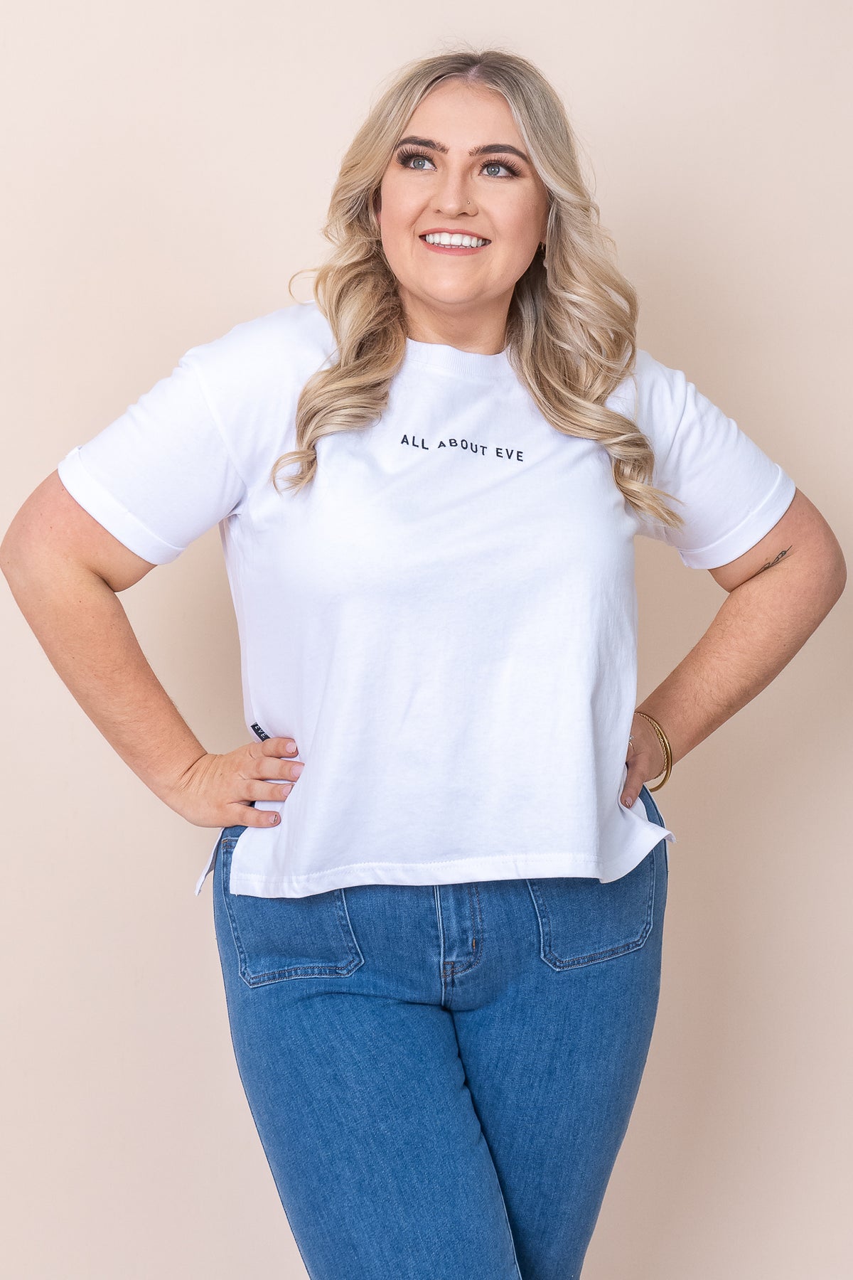 AAE Washed Tee in White - All About Eve