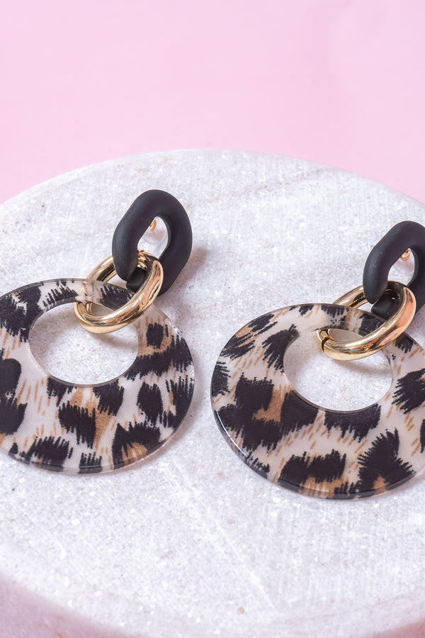 Riri Earrings in Leopard