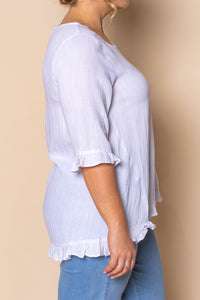 Lorin Ruffle Top in White