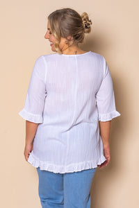 Lorin Ruffle Top in White