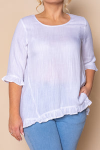 Lorin Ruffle Top in White
