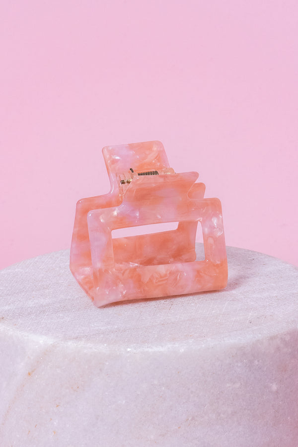 Lottie Hairclip in Pink Marble