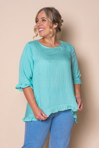 Lorin Ruffle Top in Mint