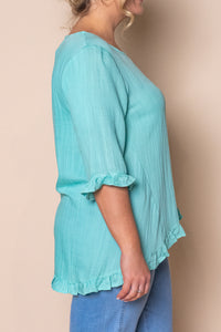 Lorin Ruffle Top in Mint