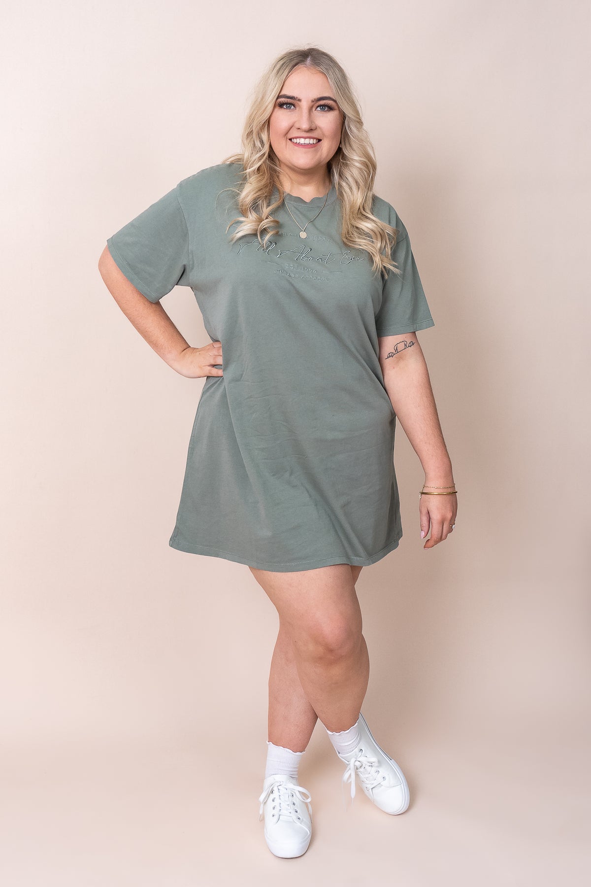 Classic Tee Dress in Khaki - All About Eve