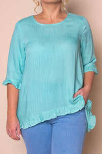 Lorin Ruffle Top in Mint