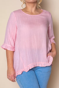 Lorin Ruffle Top in Pink