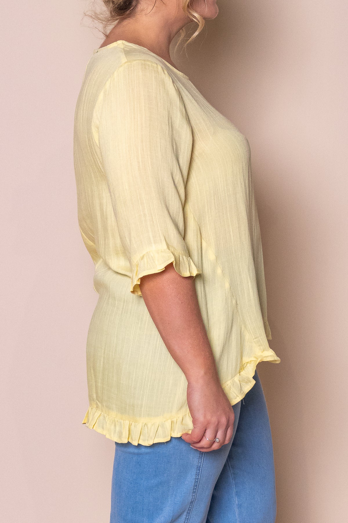 Lorin Ruffle Top in Yellow