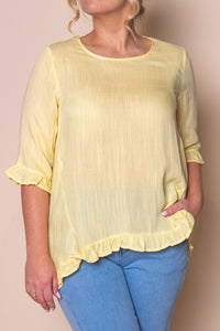 Lorin Ruffle Top in Yellow