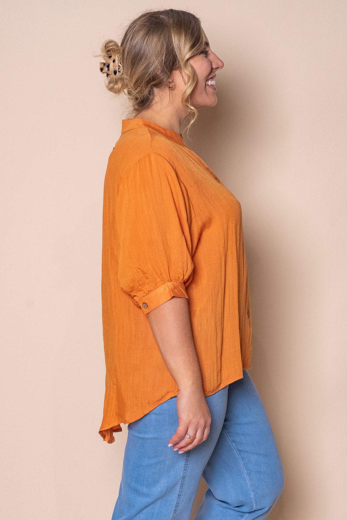 Perlina Top in Tangerine