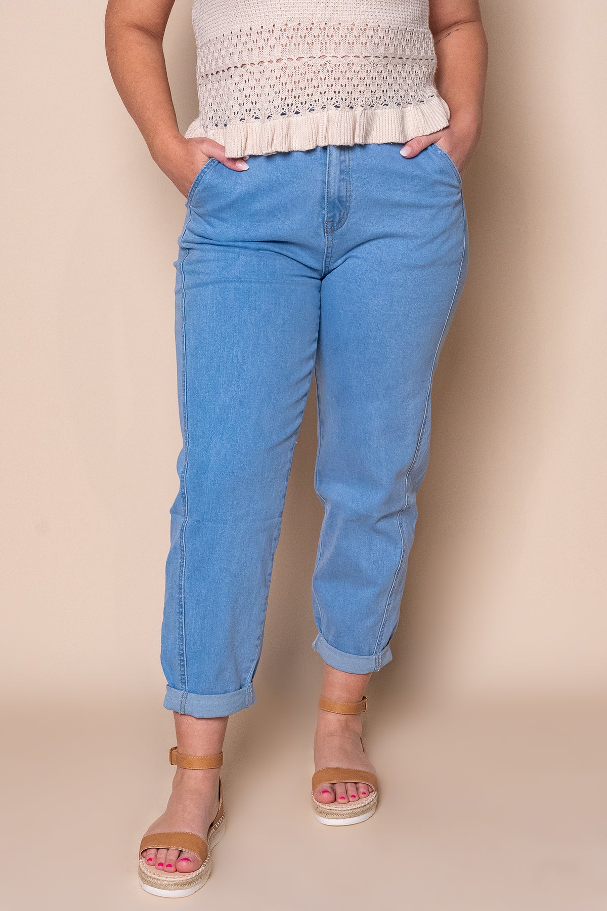 Téa Barrel Jeans in Light Blue