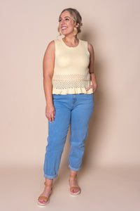 Catalina Knit Top in Pastel Yellow