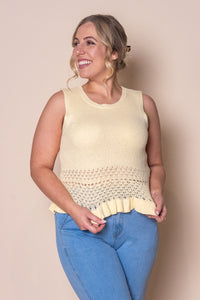 Catalina Knit Top in Pastel Yellow