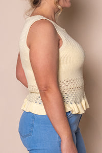 Catalina Knit Top in Pastel Yellow