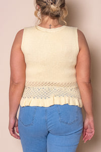Catalina Knit Top in Pastel Yellow