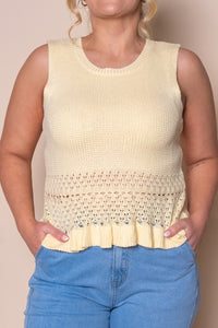 Catalina Knit Top in Pastel Yellow