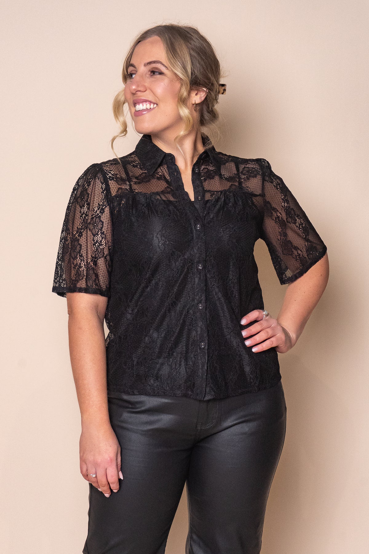 Naya Lace Top in Black