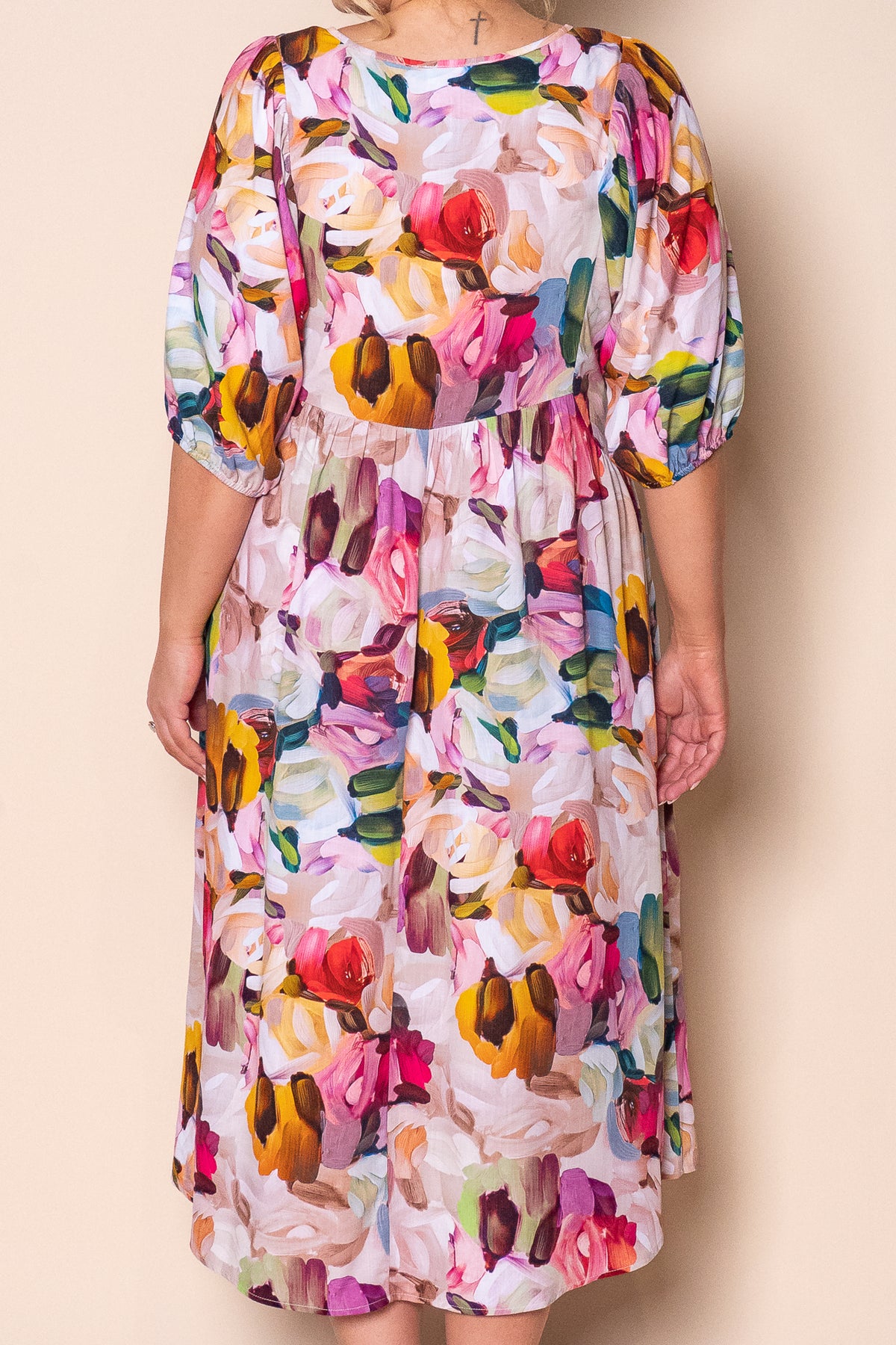 Simona Midi Dress in Pink Multi
