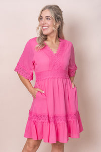 Della Dress in Candy Pink