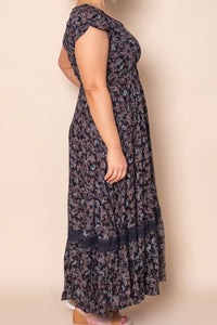 Jennie Paisley Maxi Dress in Deep Navy