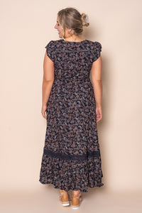 Jennie Paisley Maxi Dress in Deep Navy