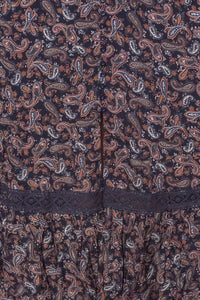 Jennie Paisley Maxi Dress in Deep Navy