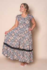 Sereia Maxi Dress in White Multi