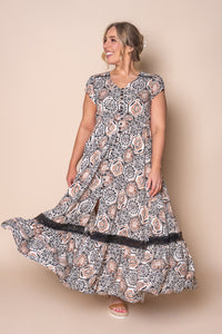 Sereia Maxi Dress in White Multi