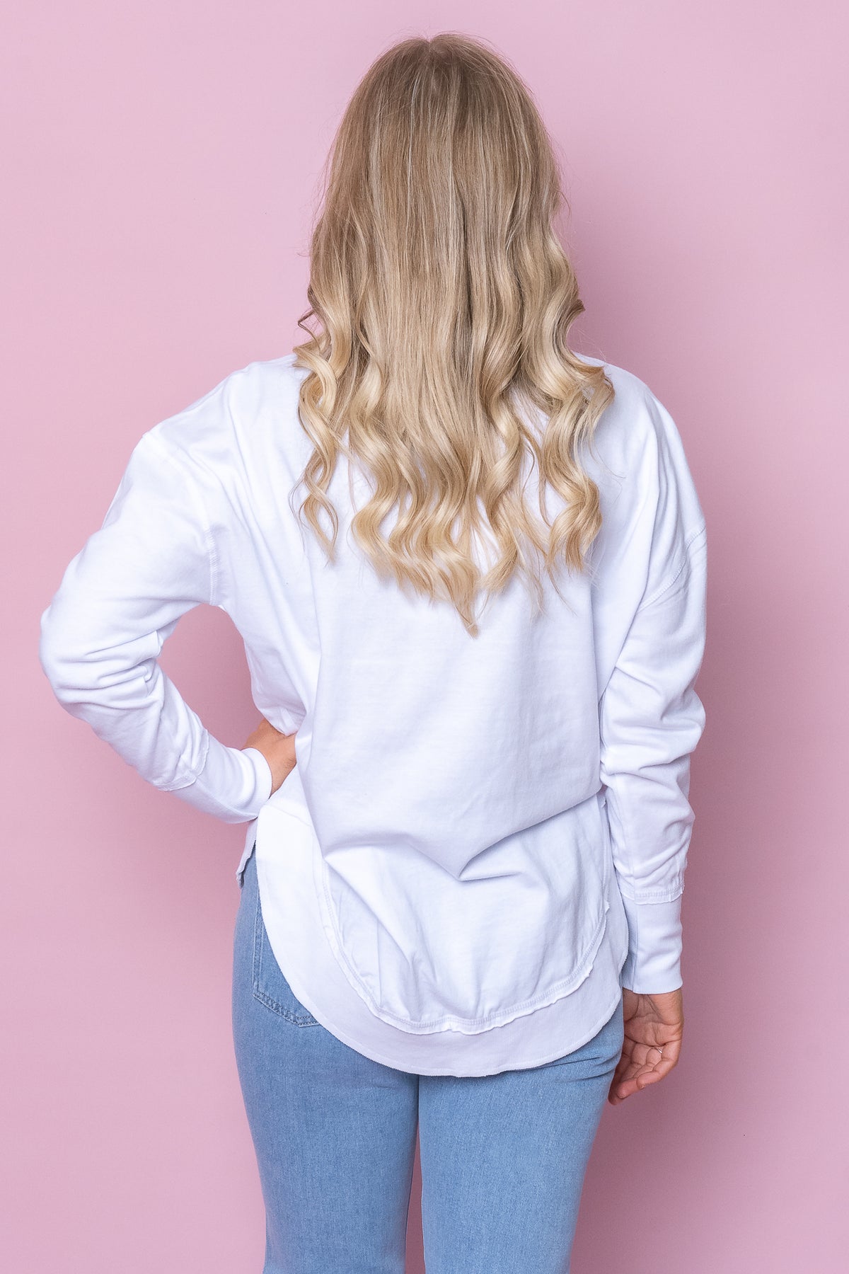Farrah Long Sleeve Top in White - Foxwood