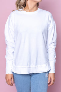 Farrah Long Sleeve Top in White - Foxwood
