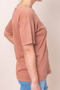 Paradox Tie Tee in Terracotta - Silent Theory