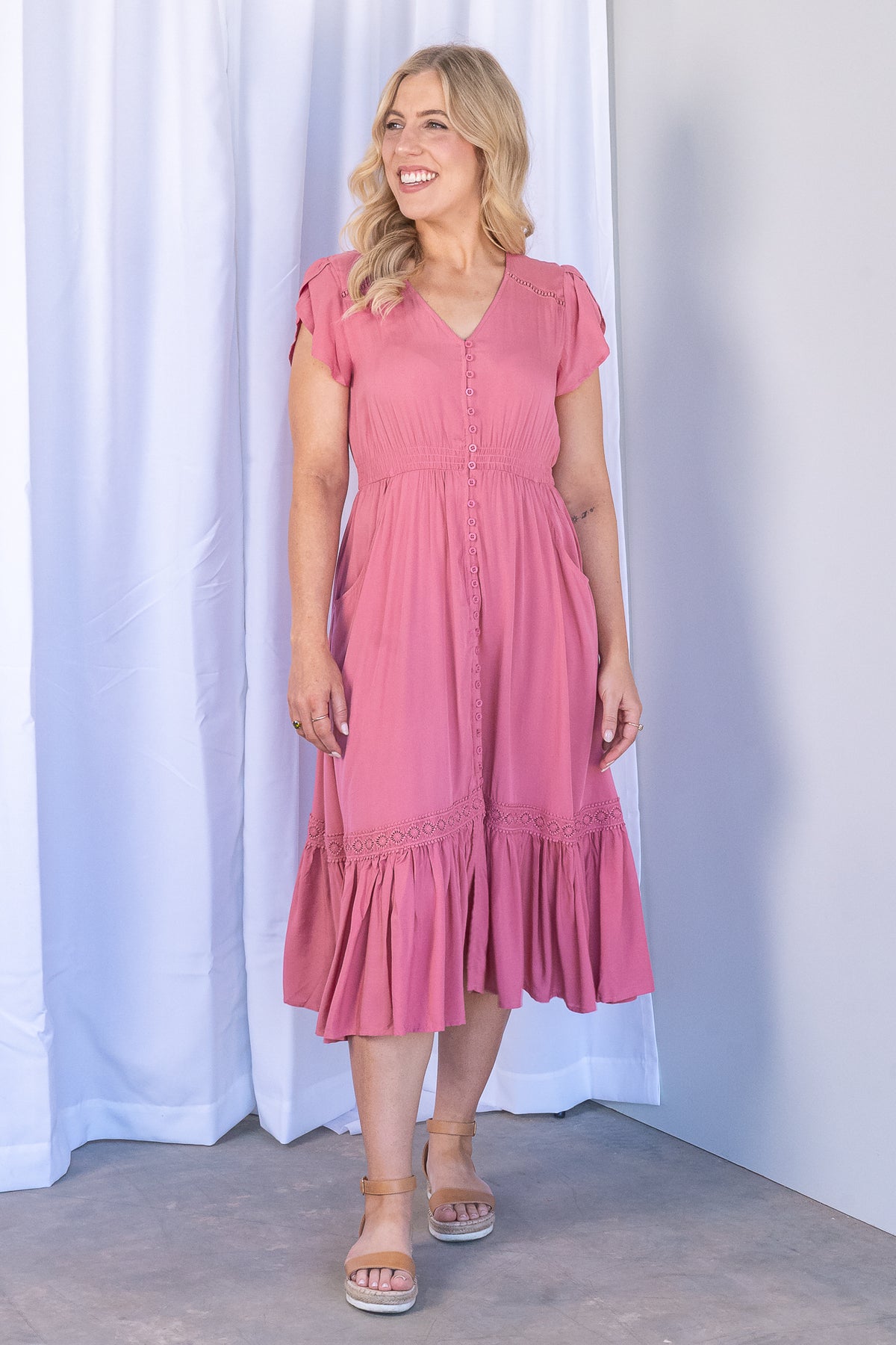 Genie Dress in Wild Rose