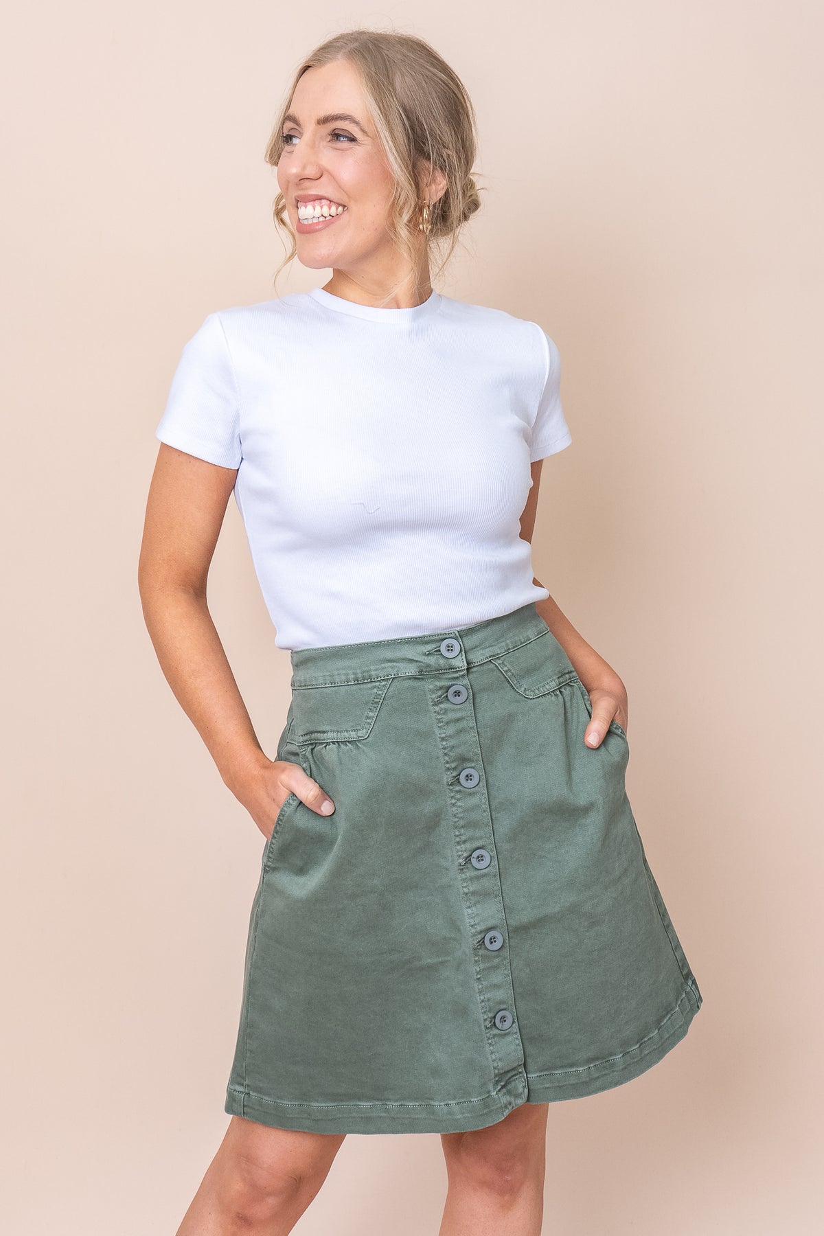 Amanda Skirt in Khaki - Foxwood