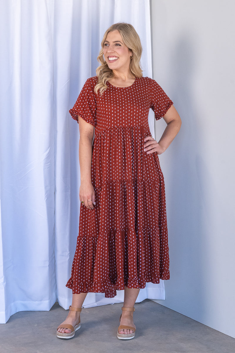 Jensen Midi Dress in Rust – Always Alice