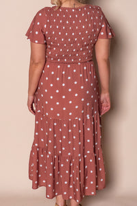 Vivien Midi Dress in Terracotta