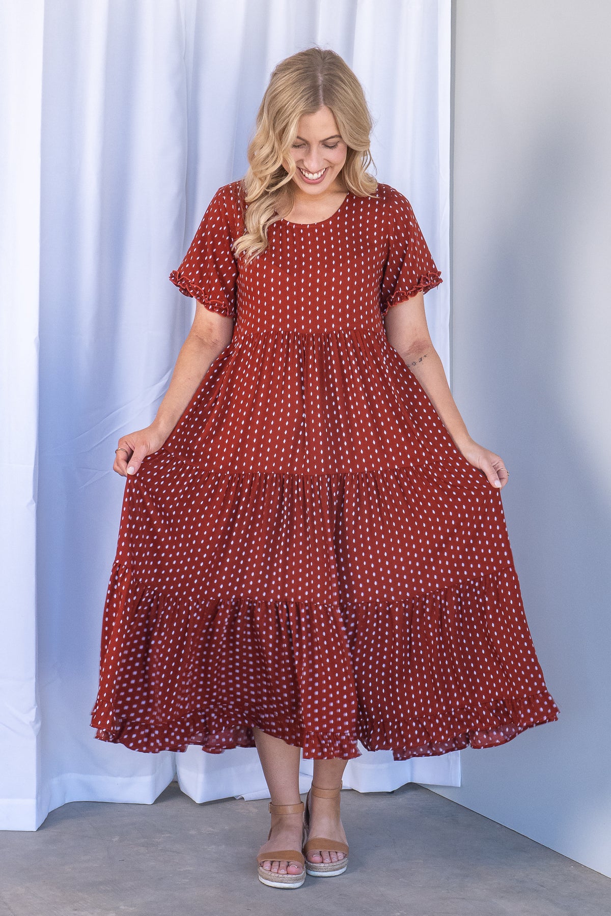Jensen Midi Dress in Rust – Always Alice