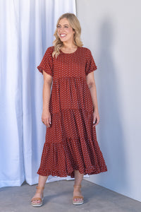 Jensen Dress in Rust