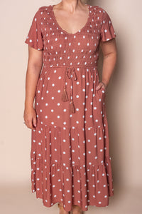 Vivien Midi Dress in Terracotta