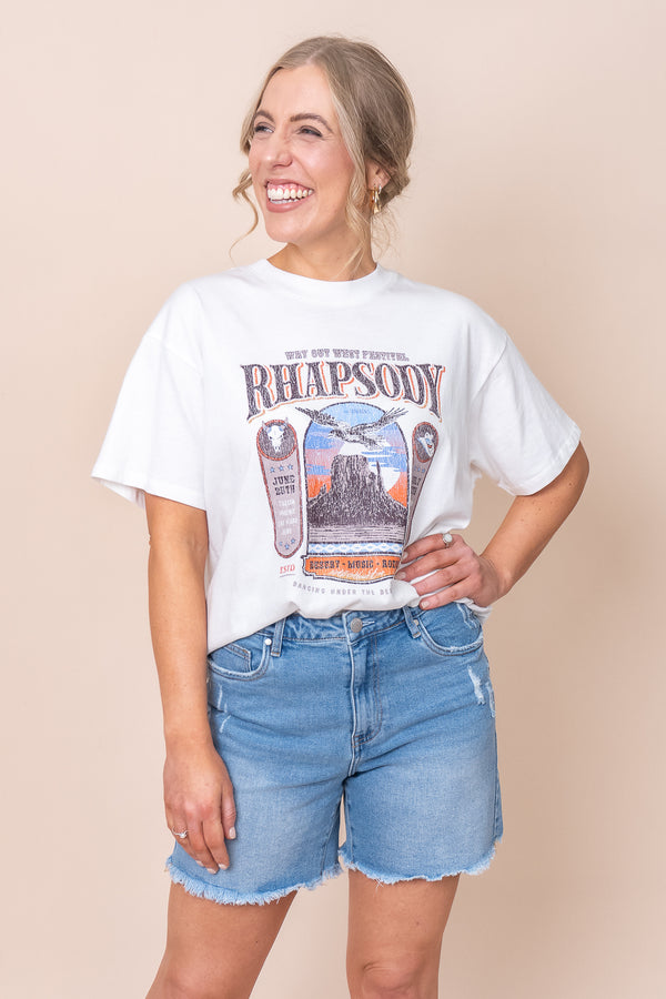 Sky Dance Oversized Tee in Vintage White - All About Eve